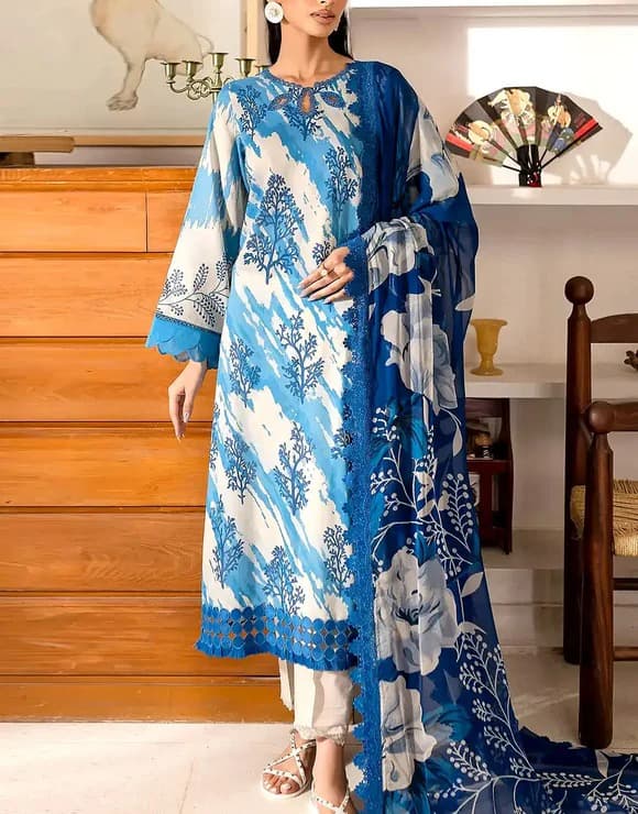 Zara Brown Printed Lawn