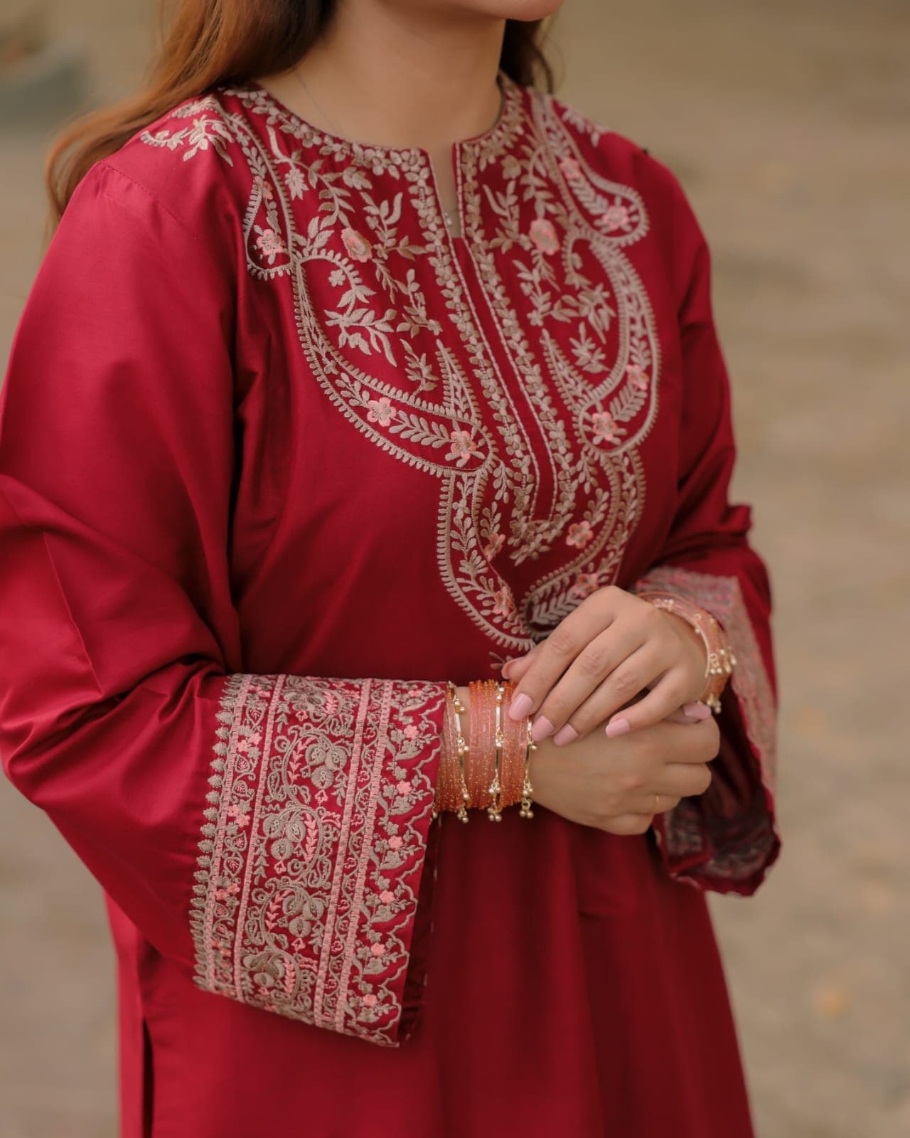 Pakistani women's festive chiffon suit - EIRA EMBROIDERY 2PC (FARSHI)