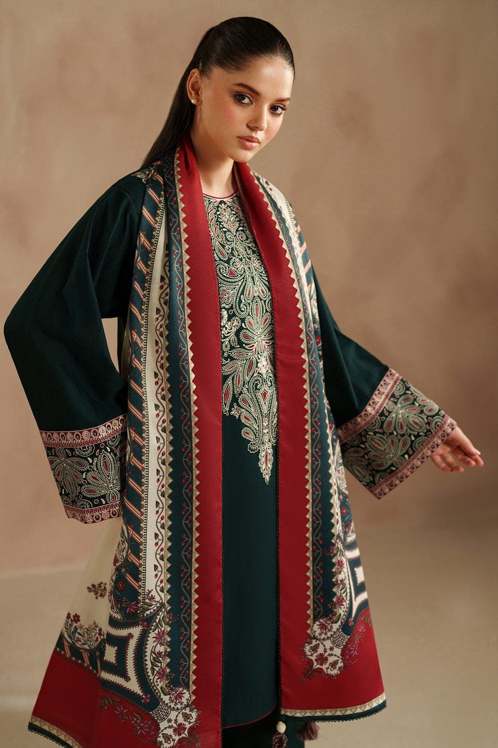 Pakistani women's festive chiffon suit - DINAR EMBROIDERY 3PC